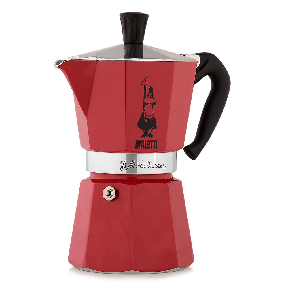 Bialetti 4943 Moka Express на 6 чашек красная Гейзерная кофеварка | Магазин  кофейного оборудования Tintins