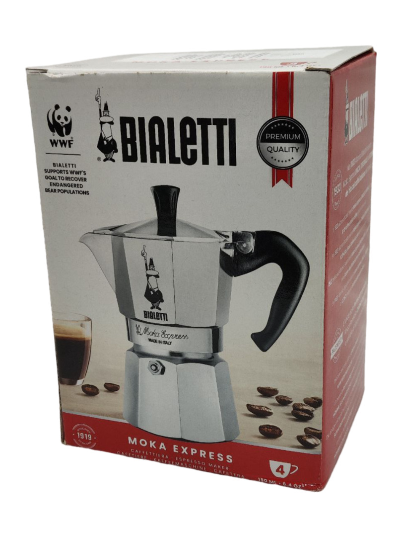 Bialetti 1164 Moka Express на 4 чашки Гейзерная кофеварка | Магазин  кофейного оборудования Tintins