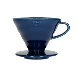 Hario VDC-02-IBU-UEX Керамический пуровер V60 02 индиго, фото 