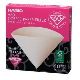 Hario VCF-02-40M Бумажные фильтры V60 02 натуральные 40 шт, фото 