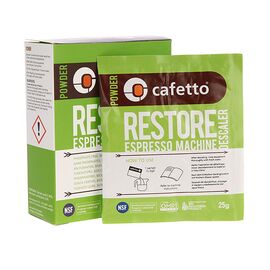 Cafetto Restore Descaler Средство для декальцинации в порошке 4 пакета по 25 г, фото 