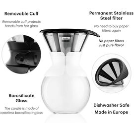 Bodum 11571-913S Pour Over Пуровер с постоянным фильтром белый, фото , изображение 4