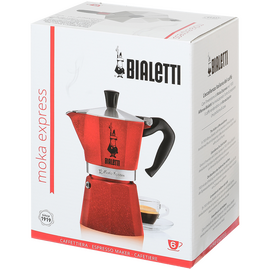 Bialetti 4943 Moka Express на 6 чашек красная Гейзерная кофеварка, фото , изображение 2