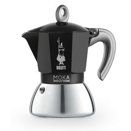 Bialetti 6934 Moka Induction на 4 чашки чёрная Гейзерная кофеварка, фото 
