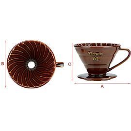 Tiamo HG5538BR Керамический пуровер V02 коричневый, фото , изображение 3