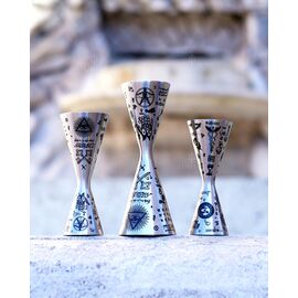 Lumian Afrodite Alchemy Джиггер 30/45 мл серебро с гравировкой, фото , изображение 3