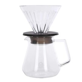 Timemore Glass Crystal Eye Brewer Set 02 600 мл набор для заваривания кофе черный, фото 