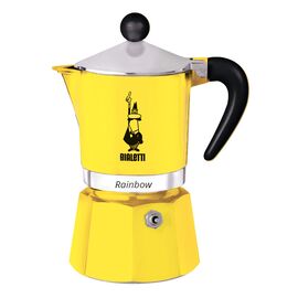 Bialetti 4982 Rainbow Yellow гейзерная кофеварка на 3 чашки, фото 