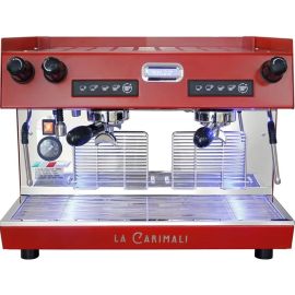 Carimali Nimble 2gr Рожковая кофемашина автомат 2 высокие группы красная с задней прозрачной панелью, фото 