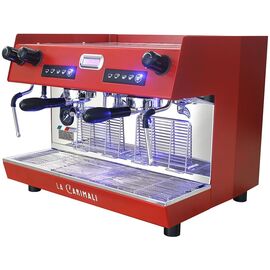 Carimali Nimble 2gr Рожковая кофемашина автомат 2 высокие группы красная с задней прозрачной панелью, фото , изображение 2