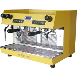 Carimali Nimble 2gr Рожковая кофемашина автомат 2 высокие группы желтая с задней прозрачной панелью, фото , изображение 2