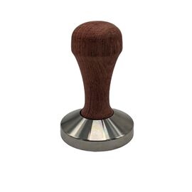 CoffeeTools Темпер 58 мм плоский с деревянной ручкой, фото 