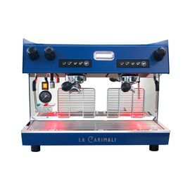 Carimali Nimble 2gr Рожковая кофемашина автомат 2 высокие группы синяя с задней прозрачной панелью, фото , изображение 2