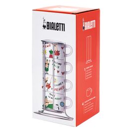 Bialetti L'Omino Italiano Man Набор из 4 чашек для капучино со стойкой, фото , изображение 2