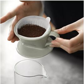 MHW-3BOMBER Sector Керамический пуровер 02 натуральный белый, фото , изображение 2