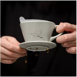 MHW-3BOMBER Sector Керамический пуровер 02 натуральный белый, фото , изображение 4