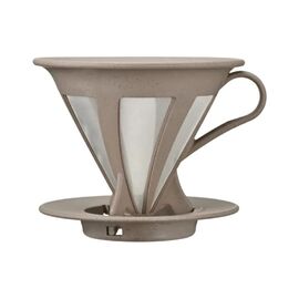Hario BT-CFOD-02 Baton Пуровер V60 02 с металлическим фильтром коричневый, фото 