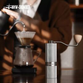 MHW-3BOMBER Race M1 Кофемолка ручная серебро с ручкой из ореха, фото , изображение 3