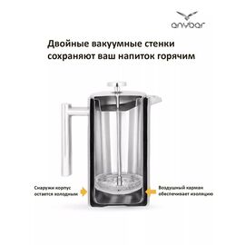 AnyBar Френч-пресс стальной 800 мл, фото , изображение 4
