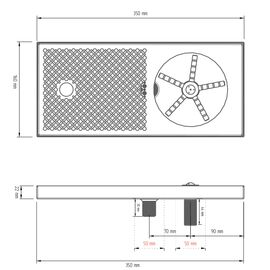 Atelier 19g Ринзер с каплесборником 350x160x22 мм без бортиков черный, фото , изображение 2