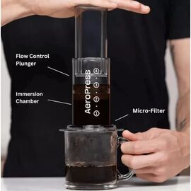 AeroPress Clear Кофеварка ручная черная, фото , изображение 2