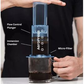 AeroPress Clear Кофеварка ручная синяя, фото , изображение 2