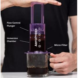 AeroPress Clear Кофеварка ручная фиолетовая, фото , изображение 2