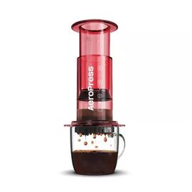 AeroPress Clear Кофеварка ручная красная, фото 
