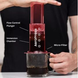 AeroPress Clear Кофеварка ручная красная, фото , изображение 2