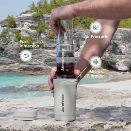 AeroPress Go Plus Кофеварка ручная портативная кремовая, фото , изображение 2