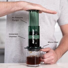 AeroPress Clear Кофеварка ручная зеленая, фото , изображение 2