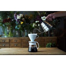 Hario XVDD-3012W Набор V60 белая керамическая воронка 02 и кофейник, фото , изображение 4