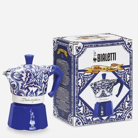 Bialetti 5345 Moka Express Dolce&Gabbana Blu Mediterraneo на 3 чашки Гейзерная кофеварка, фото , изображение 2
