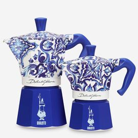 Bialetti 5345 Moka Express Dolce&Gabbana Blu Mediterraneo на 3 чашки Гейзерная кофеварка, фото , изображение 6