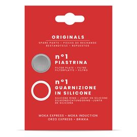 Bialetti 1 силиконовый уплотнитель + 1 фильтр для гейзерных кофеварок на 6 чашек, фото , изображение 3