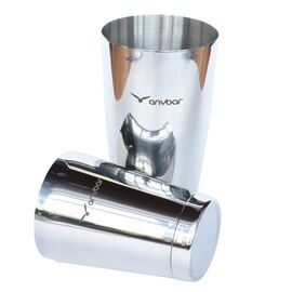AnyBar Kenko Boston Tin & Half Tin Шейкер 530/830 мл серебро, фото 