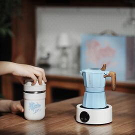 MHW-3BOMBER Подарочный набор с гейзерной кофеваркой 5 предметов голубой, фото , изображение 3