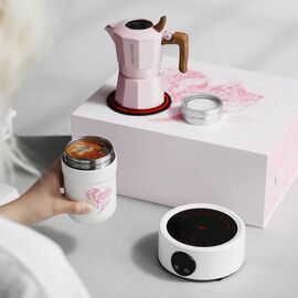 MHW-3BOMBER Подарочный набор с гейзерной кофеваркой 5 предметов розовый, фото , изображение 5