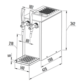 Hardtank Countertop Dispenser Настольный азотный диспенсер 2 крана, фото , изображение 3