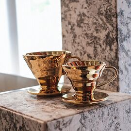 Hario VDC-02-GO Керамический пуровер V60 02 золото, фото , изображение 2