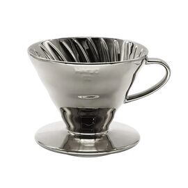 Hario VDC-02-SL Керамический пуровер V60 02 серебро, фото 