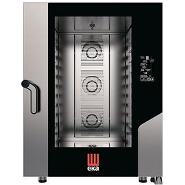 Tecnoeka MKF 1016 BM Пароконвектомат электрический 10 уровней 600x400 с автомойкой и термощупом, фото 
