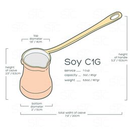 Soy C1G Медная турка ручной работы 85 мл, фото , изображение 6