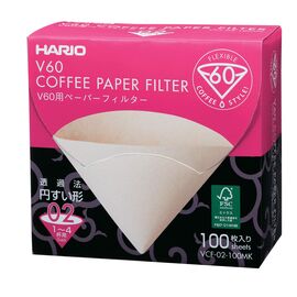 Hario VCF-02-100MK Бумажные фильтры V60 02 натуральные в коробке 100 шт, фото 