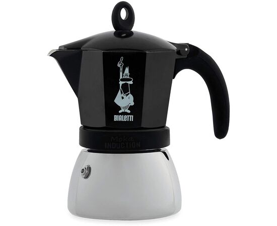 Bialetti 4813 Moka Induction на 6 чашек черная Гейзерная кофеварка, фото 