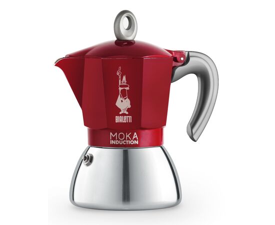 Bialetti 6944 Moka Induction на 4 чашки красная Гейзерная кофеварка, фото 