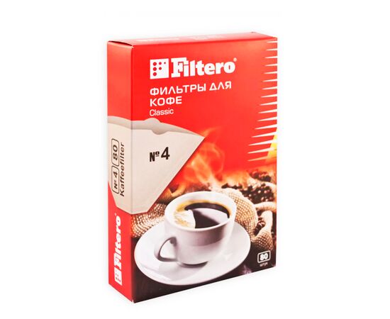 Filtero №4 Фильтры для кофе натуральные 80 шт, фото 