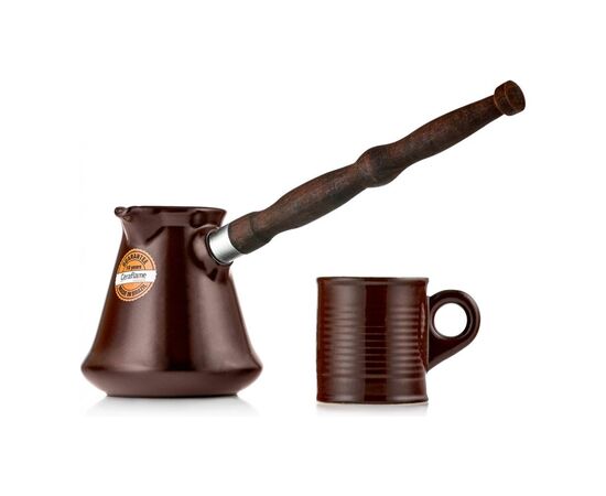 Ceraflame Набор для кофе: турка 0.35 л. шоколад + чашка для эспрессо 0.07 л., фото 