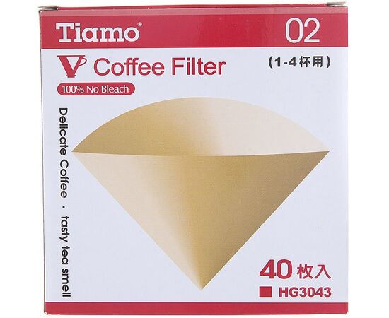 Натуральные фильтры для кофе Tiamo V02, 40шт.
