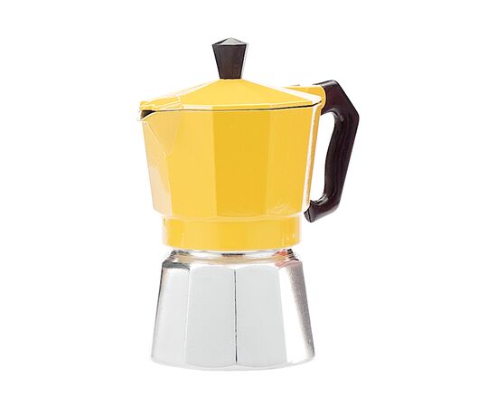 Гейзерная кофеварка на 3 чашки Eppicotispai Buon Caffe желтая, фото 